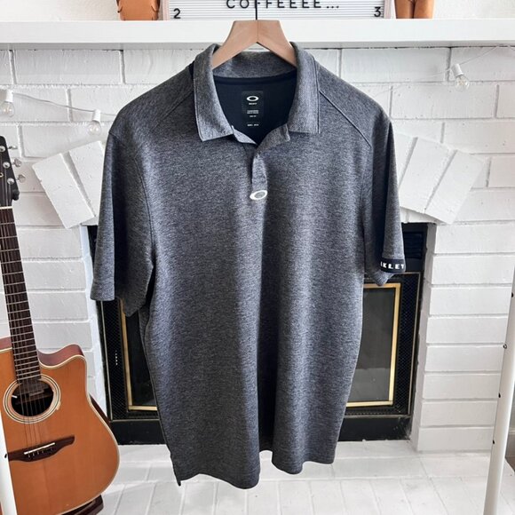 Oakley Aero Ellipse Polo Shirt Sport Athletic Heather Grey - Picture 1 of 5